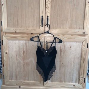 Victoria’s Secret black shear velvety velour corset size 36B